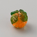 Handmade Lampwork Beads, Persimmon, Orange, 12.5x15.5~16.5x15.5~16.5mm, Hole: 1.4mm(LAMP-CJC0008-25A)