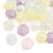 Plating Acrylic Beads, Pearlized, Flower, Mixed Color, 15.5x16x14mm, Hole: 2mm(OACR-N010-048A)