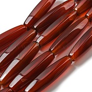 Natura Red Agate Beads Strands, Dyed, Faceted Oval, 30x7.5mm, Hole: 1.2mm, about 13pcs/strand, 15.55''(39.5cm)(G-A223-B09-01)