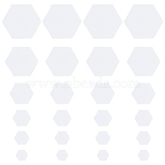 Paper Quilting Templates, English Paper Piecing, DIY Patchwork Sewing Crafts, Hexagon, White, 14~46x16~53x0.2mm, 100pcs/bag, 6bags/set(TOOL-CA0001-04)