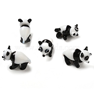 HHandmade Lampwork Home Decorations, 3D Panda Ornaments for Gift, White, 27~28x13~14x19.5~20mm(LAMP-K039-19)