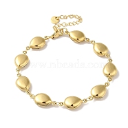 304 Stainless Steel Teardrop Link Chain Bracelets for Women, Real 18K Gold Plated, 7-1/2 inch(19cm)(BJEW-I315-07G)