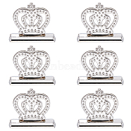 Crown Alloy Memo Clip,  Message Note Photo Stand Holder, for Wedding Decoration, Platinum, 28.5x33.5x9mm(AJEW-WH0237-62)