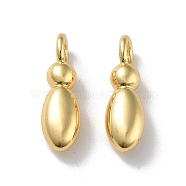 Brass Pendants, Real 18K Gold Plated, Letter I, 19x6x4.5mm, Hole: 3.3mm(KK-A199-01G-I)
