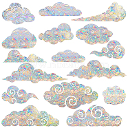 Rainbow Prism Plastic Electrostatic Glass Window Stickers, Cloud Waterproof Laser Static Stickers, for DIY Scrapbook Decorations, Colorful, 100~180x30~88x0.2mm, 16 styles, 1pc/style, 16pcs(DIY-WH0502-27)