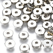 CCB Plastic Spacer Beads, Flat Round, Platinum, 5x1.5mm, Hole: 1.2mm(X-CCB-T006-104P)