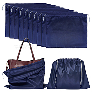 Cloth Imitation Silk Dustproof Storage Pouches, Portable Travel Drawstring Bag, Rectangle, Midnight Blue, 39.7x50x0.45cm, 12pcs/bag(ABAG-WH0044-47A)