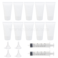 DIY Cosmetics Storage Containers Kits, with Plastic Refillable Squeeze Bottle Soft Tube & Funnel Hopper, Screw Type Hand Push Glue Dispensing Syringe, White, 45x28.5x80.5mm, Capacity: 30ml, 30pcs/set(DIY-BC0011-48B)