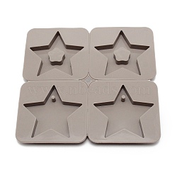 Silicone Molds, Resin Casting Molds, For UV Resin, Epoxy Resin Craft Making, Star, Gray, 158x165x11.5mm, Hole: 4mm, Inner Diameter: 55x67mm(BG-TAC0001-11)