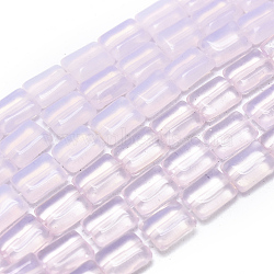 Opalite Beads Strands, Rectangle, 9.5x7.5x3.5mm, Hole: 1mm, about 39 pcs/strand, 14.88 inch(37.8cm)(G-L557-15D)