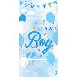 Polyester Hanging Banner Sign, Party Decoration Supplies Celebration Backdrop, Rectangle, Sky Blue, 180x90cm(AJEW-WH0190-044)