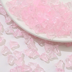 Transparent Glass Beads, Flower, Pink, 11x10.5x6mm, Hole: 1.2mm(GLAA-TAC0026-02B)