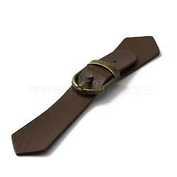 PU Leather Buckles, Tab Closures, Cloak Clasp Fasteners, with Alloy Center Bar Buckle, Antique Bronze, 163~198x24x9mm(FIND-WH0111-289AB)