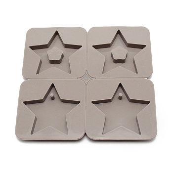 Silicone Molds, Resin Casting Molds, For UV Resin, Epoxy Resin Craft Making, Star, Gray, 158x165x11.5mm, Hole: 4mm, Inner Diameter: 55x67mm