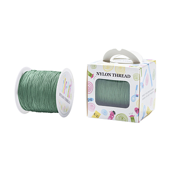 Nylon Thread, Dark Sea Green, 0.5mm, about 147.64yards/roll(135m/roll)