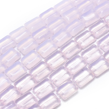 Opalite Beads Strands, Rectangle, 9.5x7.5x3.5mm, Hole: 1mm, about 39 pcs/strand, 14.88 inch(37.8cm)