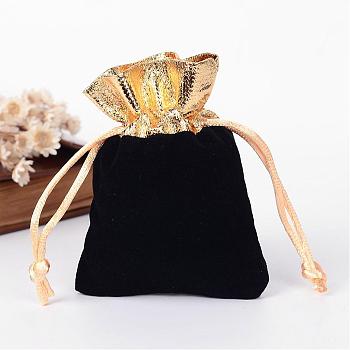 Rectangle Velvet Jewelry Bag, Black, 9x7cm
