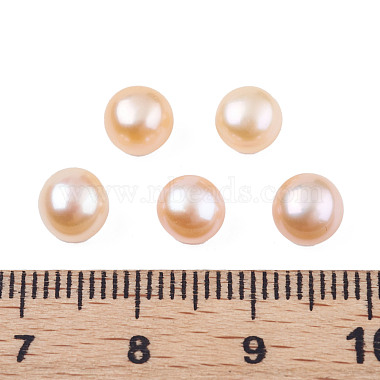 Half Drilled Natural Cultured Freshwater Pearl Beads(PEAR-N020-06A)-8