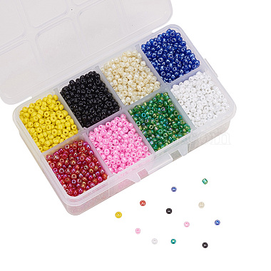 PandaHall Elite 8/0 Round Glass Seed Beads(SEED-PH0006-3mm-08)-4