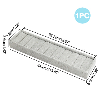 ベルベットで覆われたMDFブレスレットディスプレイトレイ(BDIS-WH0002-12B)-2
