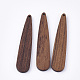 Undyed Walnut Wood Big Pendants(WOOD-T023-03)-1
