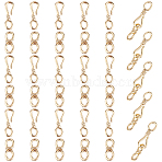 20 Sets Brass Hook and S-Hook Clasps, Nickel Free, Real 18K Gold Plated, 18x5.5x2mm(KK-FH0003-02)