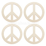 Unfinished Wood Pieces, Wood Cutouts, for DIY Wall Decoration Pendants, Peace Sign, 300x2.3mm(DIY-WH0430-025E)