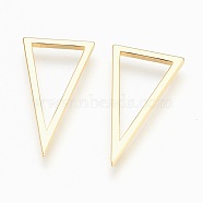 Brass Linking Rings, Lead Free & Cadmium Free & Nickel Free, Long-Lasting Plated, Triangle, Golden, 28x15x1.5mm(KK-P150-30G)