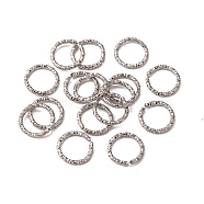 Iron Open Jump Rings, Nickel Free, Twist Ring, Platinum, 10x1.2mm, 7.5mm Inner Diameter(IFIN-R234-1.2x10-P-NF)