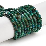 Natural Chrysocolla Beads Strands, Round, Faceted, 3mm, Hole: 0.6mm, about 120pcs/strand, 15.75''(40cm)(G-P514-A03-02-01)