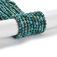 Natural Chrysocolla Beads Strands, Round, Faceted, 4mm, Hole: 0.7mm, about 98~101pcs/strand, 15.35''~15.55''(39~39.5cm)(G-P514-A03-03)