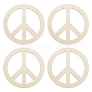 Unfinished Wood Pieces, Wood Cutouts, for DIY Wall Decoration Pendants, Peace Sign, 300x2.3mm(DIY-WH0430-025E)
