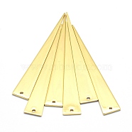 Brass Pendants, Cadmium Free & Nickel Free & Lead Free, Triangle, Real 18K Gold Plated, 51x8x1mm, Hole: 1mm(KK-J279-24G-NR)