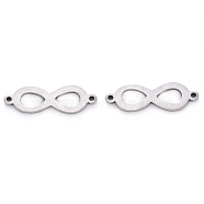 201 Stainless Steel Links, Laser Cut, Infinity, Stainless Steel Color, 7x22x1mm, Hole: 1mm(STAS-R107-08)