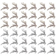 32Pcs 2 Colors Alloy with Crystal Rhinestone Pendants, Deer Charms, Platinum & Golden, 20x22x2.5mm, Hole: 2mm, 16Pcs/color(FIND-SC0006-26)