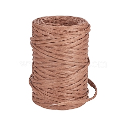Paper Cords for DIY Jewelry Making, with Iron Wire Inside, Camel, 3.8x2mm, about 50m/roll(OCOR-WH0032-52)