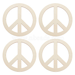 Unfinished Wood Pieces, Wood Cutouts, for DIY Wall Decoration Pendants, Peace Sign, 300x2.3mm(DIY-WH0430-025E)