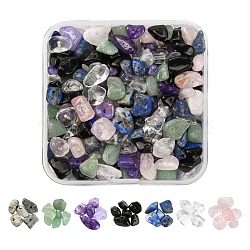 7 Style Natural Mixed Gemstone Chip Beads, 5~8x5~8mm, Hole: 1mm, about 100g/box(G-FS0001-85)