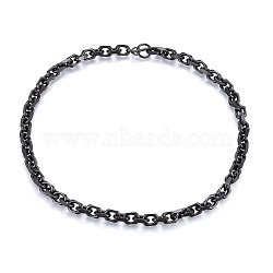 304 Stainless Steel Cable Chain Necklaces, with Toggle Clasps, Gunmetal, 23.62 inch(60cm), 9.5mm(NJEW-H493-18B)
