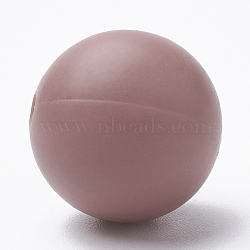 Food Grade Eco-Friendly Silicone Beads, Round, Indian Red, 12mm, Hole: 2mm(SIL-R008B-50)