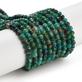 Natural Chrysocolla Beads Strands, Round, Faceted, 3mm, Hole: 0.6mm, about 120pcs/strand, 15.75''(40cm)