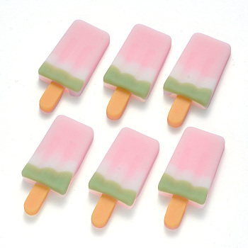Resin Cabochons, Ice-lolly, Imitation Food, Pink, 52.5x23x7.5mm