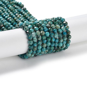 Natural Chrysocolla Beads Strands, Round, Faceted, 4mm, Hole: 0.7mm, about 98~101pcs/strand, 15.35''~15.55''(39~39.5cm)