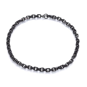 304 Stainless Steel Cable Chain Necklaces, with Toggle Clasps, Gunmetal, 23.62 inch(60cm), 9.5mm