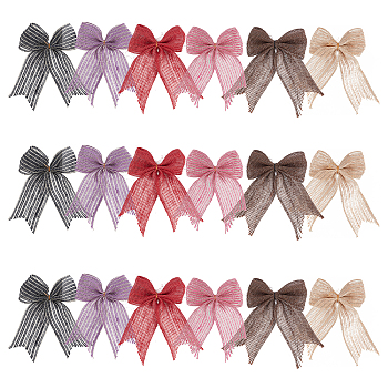 Fibre Packaging Ribbon Bows, Gift Pull Bows, for DIY Gift Wrap Decoration, Wedding Candy Party Decoration, Mixed Color, 12.5x16x1.2cm, 6 colors, 4pcs/color, 24pcs/set