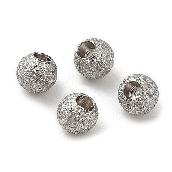 304 Stainless Steel Cord End, End Caps, Textured Round, Stainless Steel Color, 3mm, Hole: 1.2mm