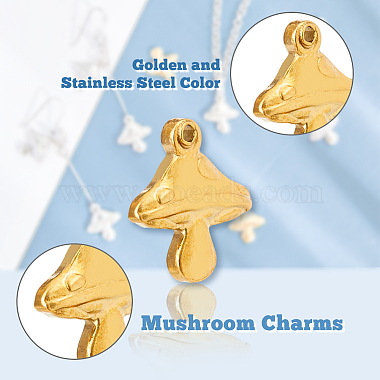16Pcs 2 Colors 304 Stainless Steel Machine Polishing Charms(STAS-DC0011-66)-4