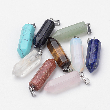 Column Mixed Stone Pendants