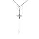 Halskette mit Schwertanhänger aus Legierung mit 304 Kabelketten aus Edelstahl(NJEW-JN04474)-1