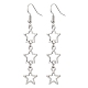 Boucles d'oreilles pendantes en alliage creux étoile pour femmes(EJEW-JE05628)-1